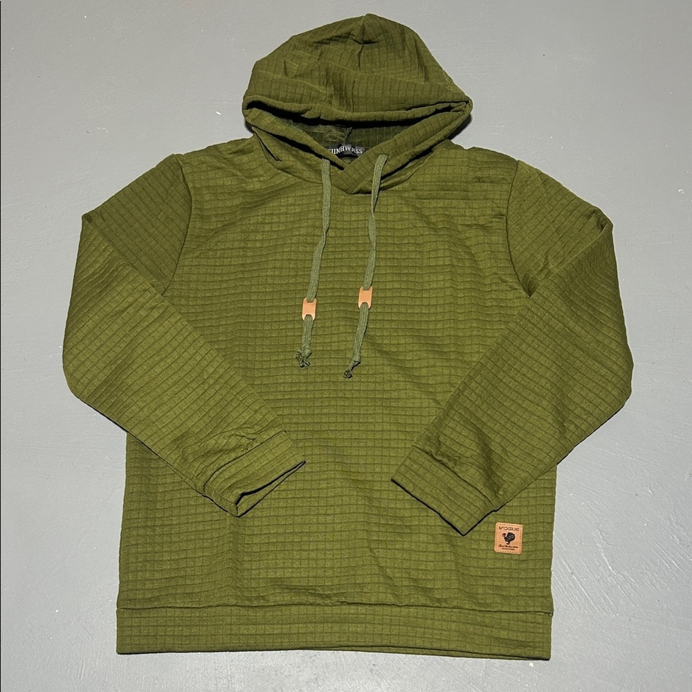 Green Waffle Knit Light Weight Hoodie (Read Discription)